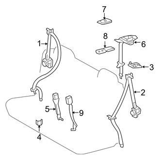 Toyota OE - Restraint Systems - Second Row Seat Belts