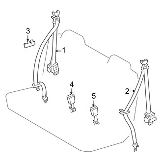 Toyota OE - Restraint Systems - Third Row Seat Belts (Gas)