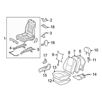 Toyota OE - Seats & Tracks - Front Seat Components (Passenger Seat, W/O Side Air Bag)