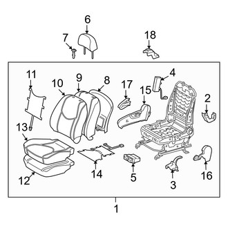 Toyota OE - Seats & Tracks - Front Seat Components (Passenger Seat, With Side Air Bag)