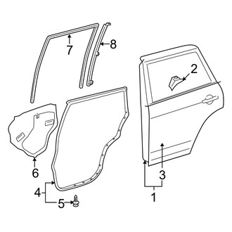 Toyota OE - Rear Door - Door & Components (2.0L / 2.4L / 2.5L / 3.5L)