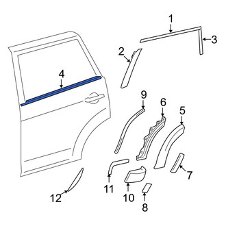 Toyota OE - Center Right Door Belt Molding