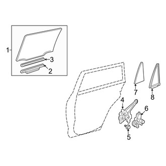 Toyota OE - Rear Door - Glass & Hardware (Gas)