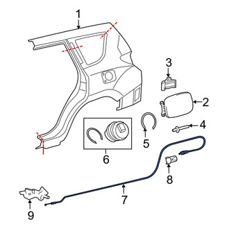 Toyota OE - Rear Fuel Filler Door Release Cable