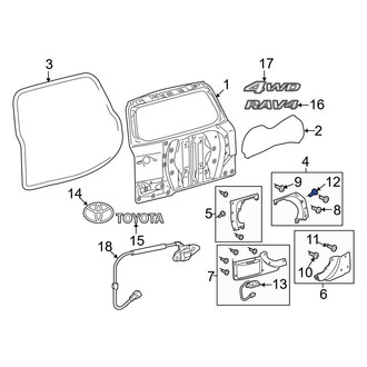 Toyota OE - Rear Door Molding Clip