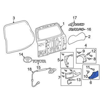 Toyota OE - Rear Right Lower Door Molding