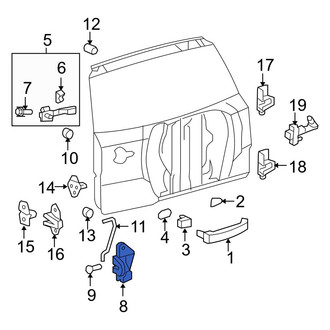 Toyota OE - Rear Door Latch Assembly