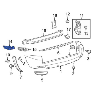 Toyota OE - Rear Right Bumper Cover Support Rail