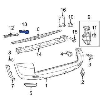 Toyota OE - Rear Left Upper Bumper Cover Support Rail