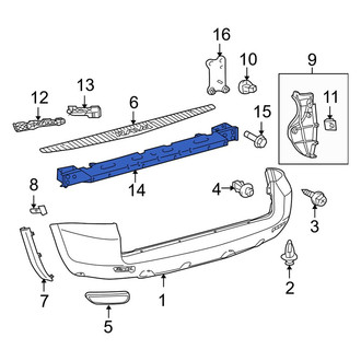 Toyota OE - Rear Bumper Cover Reinforcement Beam