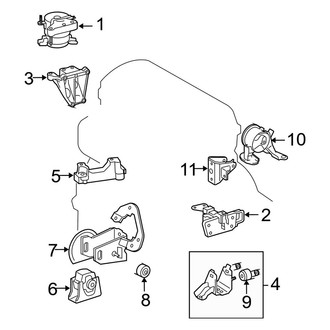 Toyota OE - Engine / Transaxle - Engine & Transmission Mounting (2.5L)