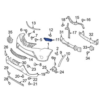 Toyota OE - Front Left Bumper Cover Support Rail
