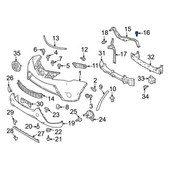 Toyota OE - Front Upper Bumper Cover Reinforcement Bolt