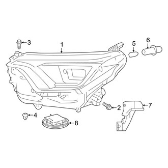 Toyota OE - Front Lamps - Headlamp Components (Japan Built, LED Lamps), (FULL HYBRID EV-GAS (FHEV) / Gas)