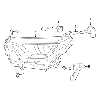 Toyota OE - Front Lamps - Headlamp Components (Canada Built, Halogen Lamps), (FULL HYBRID EV-GAS (FHEV) / Gas)