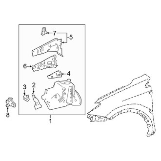 Toyota OE - Fender - Structural Components & Rails (Apron & Components), (FULL HYBRID EV-GAS (FHEV) / Gas)