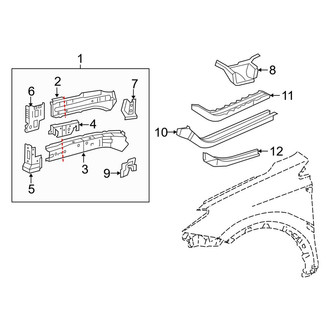 Toyota OE - Fender - Structural Components & Rails (Japan Built, from 1/2014, Rails & Components), (FULL HYBRID EV-GAS (FHEV) / Gas)