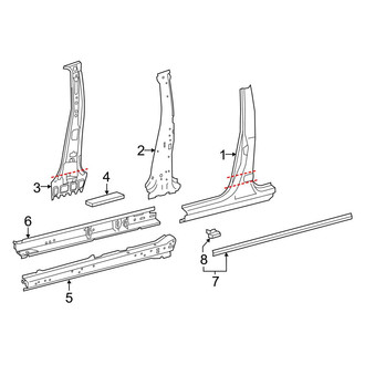 Toyota OE - Pillars, Rocker & Floor - Center Pillar & Rocker (Japan Built), (FULL HYBRID EV-GAS (FHEV) / Gas)