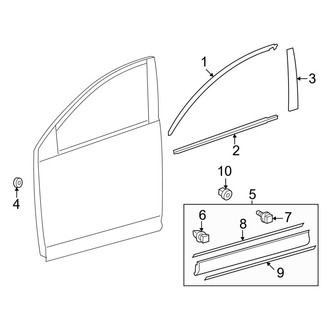 Toyota OE - Front Door - Exterior Trim (FULL HYBRID EV-GAS (FHEV) / Gas)