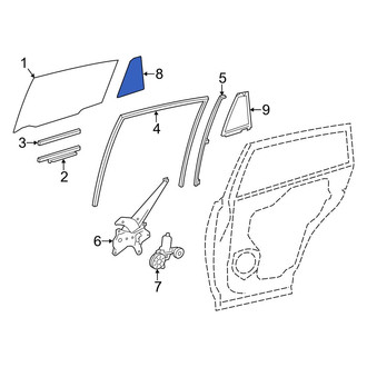 Toyota OE - Rear Left Vent Window Assembly