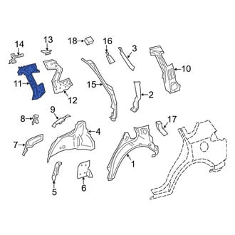 Toyota OE - Front Right Inner Quarter Panel Reinforcement