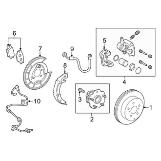 Toyota OE - Rear Suspension - Brake Components (FWD)