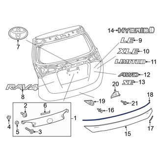 Toyota OE - Upper Liftgate Finish Panel Gasket