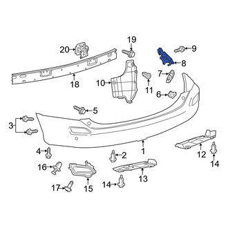 Toyota OE - Rear Right Bumper Cover Support Rail