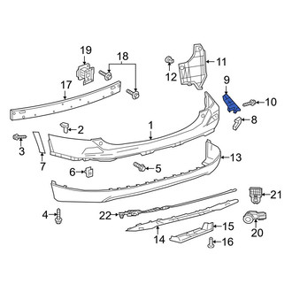 Toyota OE - Rear Left Bumper Cover Support Rail