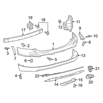 Toyota OE - Rear Bumper - Bumper & Components (Japan Built), (FULL HYBRID EV-GAS (FHEV) / Gas)
