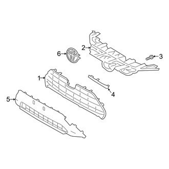 Toyota OE - Front Bumper & Grille - Grille & Components (W/O Grille Bars)