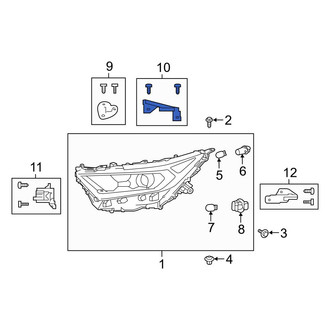 Toyota OE - Front Right Upper Outer Headlight Hardware Kit
