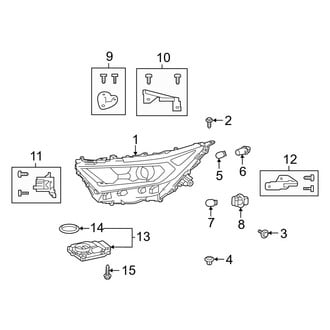 Toyota OE - Front Lamps - Headlamp Components (Projector LED, With Adaptive Lights)