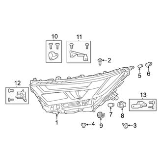 Toyota OE - Front Lamps - Headlamp Components (Japan Built, LED Projector), (Adventure / Hybrid XLE / Hybrid XLE Premium / TRD Off-Road / XLE / XLE Premium)