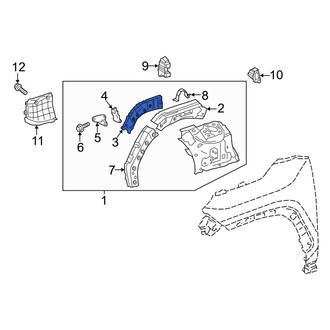 Toyota OE - Front Left Fender Rail Reinforcement