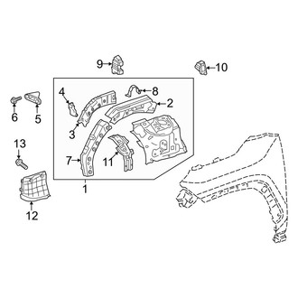 Toyota OE - Fender - Structural Components & Rails (Apron & Components, Japan Built)