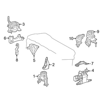 Toyota OE - Engine / Transaxle - Engine & Transmission Mounting (Hybrid LE / Hybrid Limited / Hybrid XLE / Hybrid XSE)