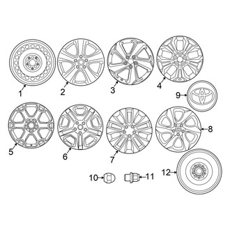Toyota OE - Wheels (North America Built), (Adventure / Hybrid LE / Hybrid Limited / Hybrid XLE / Hybrid XSE / LE / Limited / XLE / XLE Premium)