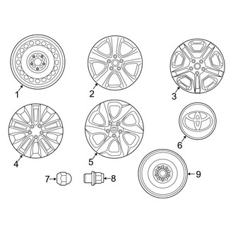 Toyota OE - Wheels (Japan Built), (Adventure / Hybrid LE / Hybrid Limited / Hybrid XLE / Hybrid XSE / LE / Limited / XLE / XLE Premium)