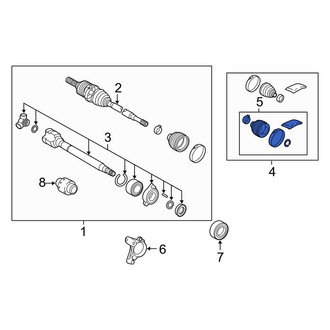 Toyota OE - Front Left Inner CV Joint Boot Kit
