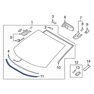 Toyota OE - Front Lower Windshield Molding