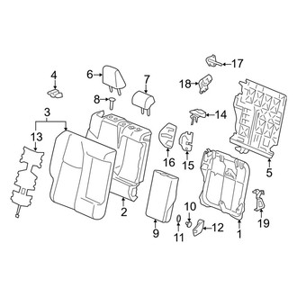 Toyota OE - Seats & Tracks - Rear Seat Components (60% Side, Seat Back Components)