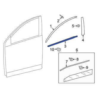 Toyota OE - Front Left Door Belt Molding