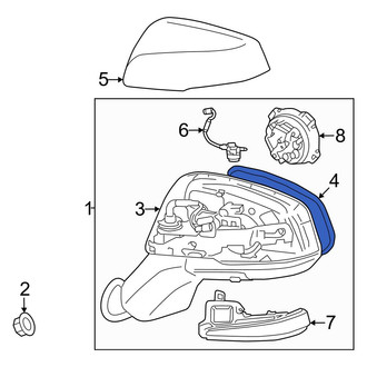 Toyota OE - Front Left Door Mirror Glass
