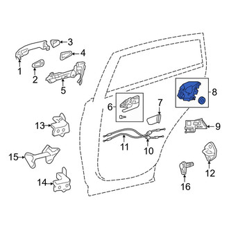 Toyota OE - Front Right Door Latch Assembly