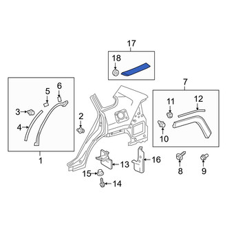 Toyota OE - Left Body D-Pillar Molding