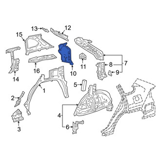 Toyota OE - Rear Left Quarter Panel Gutter