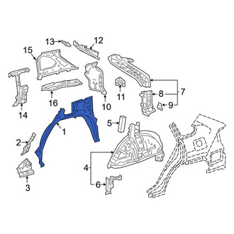 Toyota OE - Rear Left Outer Wheel Housing Side Panel