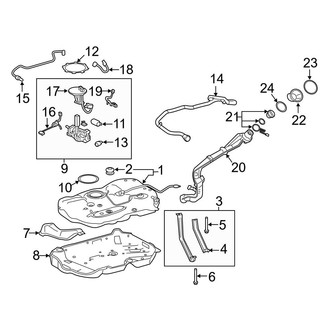 Toyota OE - Fuel System Components (North America Built), (Hybrid LE / Hybrid Limited / Hybrid XLE / Hybrid XSE)