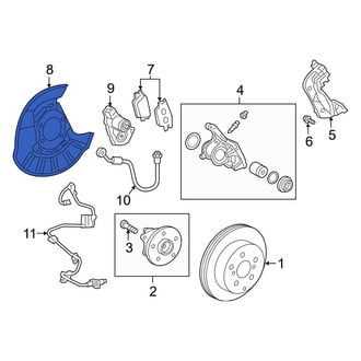Toyota OE - Rear Left Brake Dust Shield